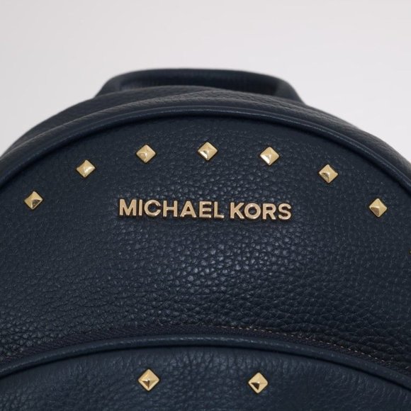 Michael Kors Elegant Leather ABBEY Backpack in Navy Blue main image 4